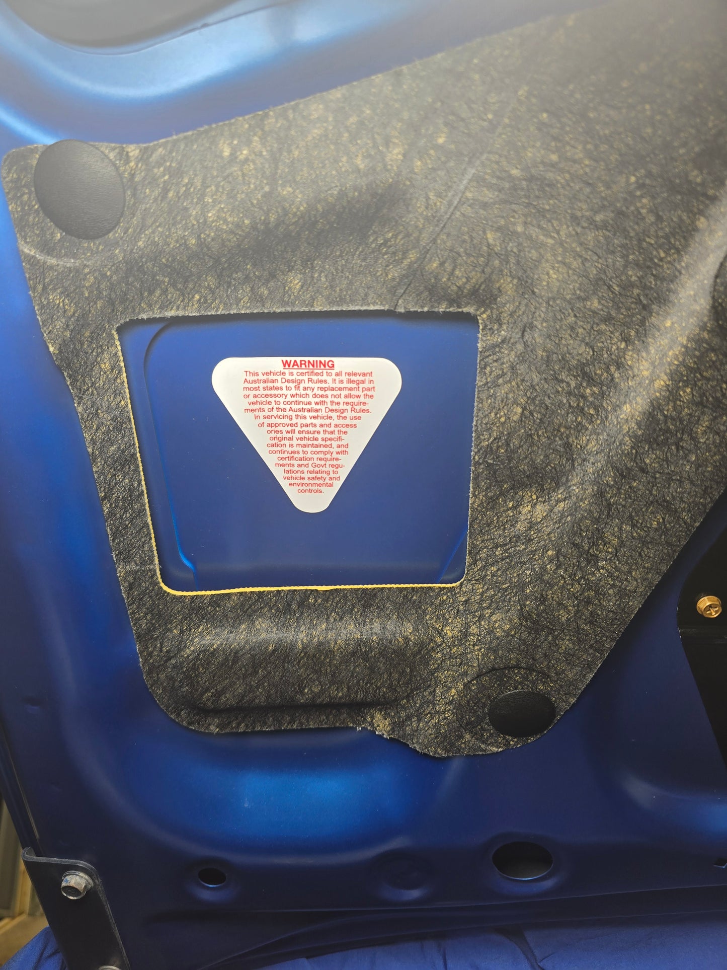 Australian Subaru Under Bonnet ADR "Australian Design Rules" sticker