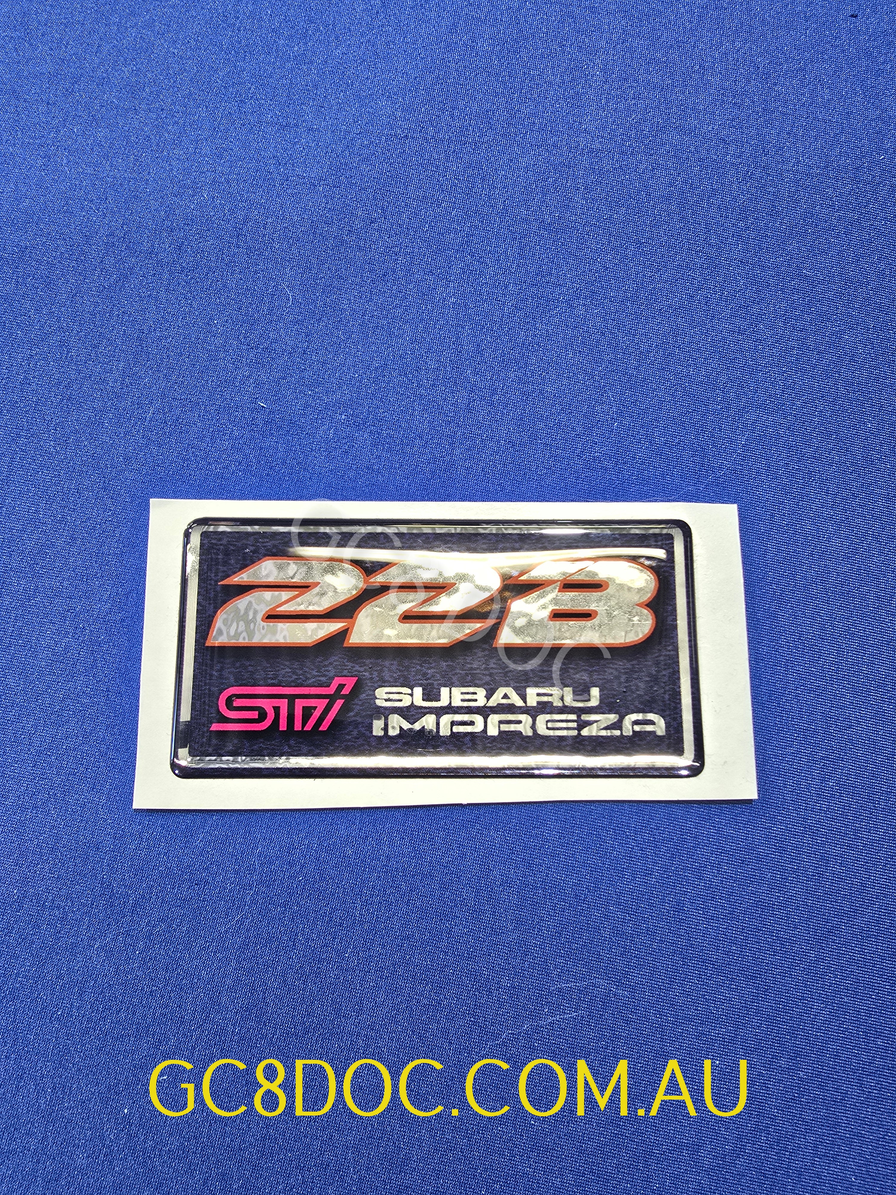 Subaru P1 WRC 22B STI Replica Fender Badges / Emblems – Silver – Gloss Finish