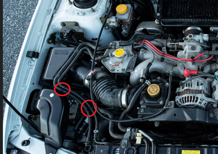 Subaru Impreza 97-00 GC8 GF8 GM8 WRX STI Clamp Header/Radiator Overflow Hoses 45108AC060 86613AA000