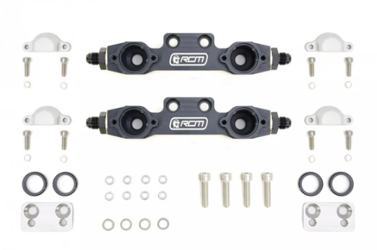RCM Side Feed Parallel Billet Fuel Rail Pair For Subaru Impreza 98-00 V5 - V6