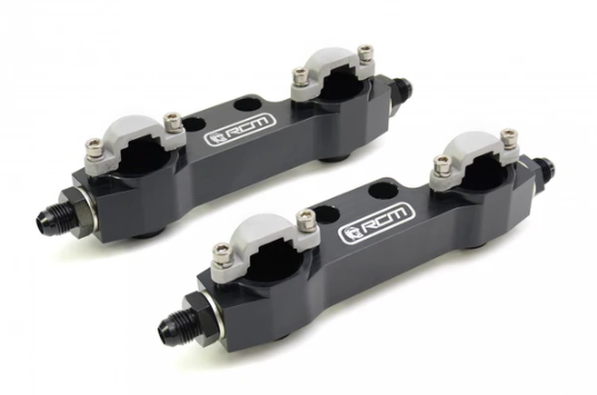 RCM Side Feed Parallel Billet Fuel Rail Pair For Subaru Impreza 98-00 V5 - V6