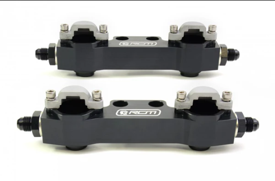 RCM Side Feed Parallel Billet Fuel Rail Pair For Subaru Impreza 98-00 V5 - V6