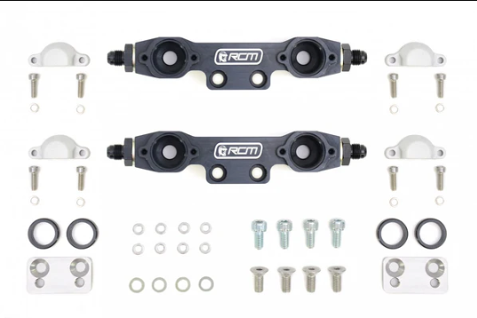 RCM Side Feed Parallel Billet Fuel Rail Pair For Subaru Impreza 96-98 V3 - V4