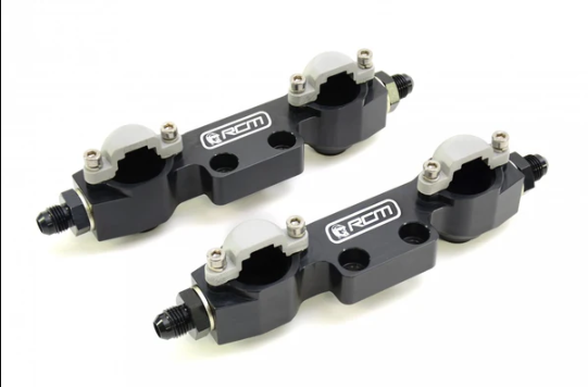 RCM Side Feed Parallel Billet Fuel Rail Pair For Subaru Impreza 96-98 V3 - V4