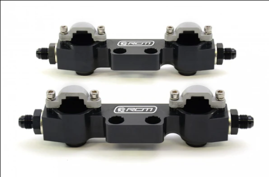 RCM Side Feed Parallel Billet Fuel Rail Pair For Subaru Impreza 96-98 V3 - V4