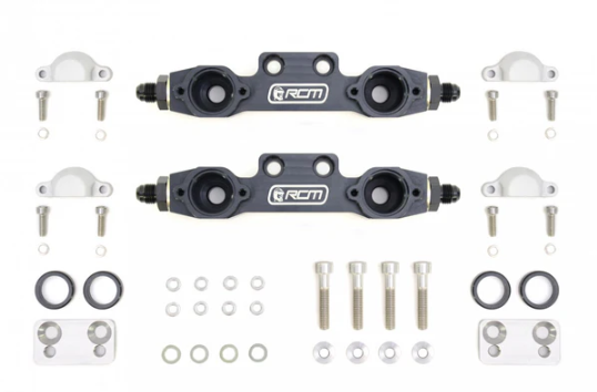 RCM Side Feed Parallel Billet Fuel Rail Pair For Subaru Impreza 92-96 V1 - V2