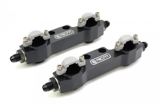 RCM Side Feed Parallel Billet Fuel Rail Pair For Subaru Impreza 92-96 V1 - V2