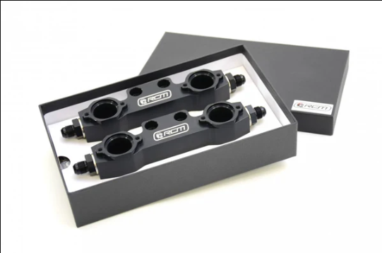 RCM Side Feed Parallel Billet Fuel Rail Pair For Subaru Impreza 92-96 V1 - V2