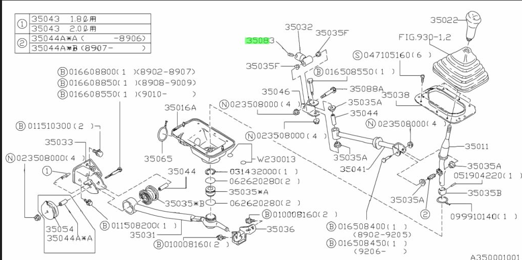Subaru Impreza 92-18 GC8 GF8 GM8 GD Spring Pin Gear Shifter 633046020