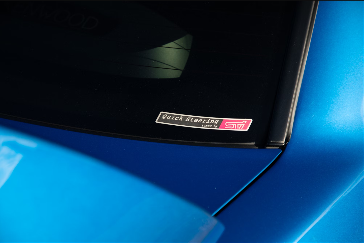 0GC8/GF8 and GD Quick Steering by STI Sticker OEM P/N 91572FE000 93080FA960