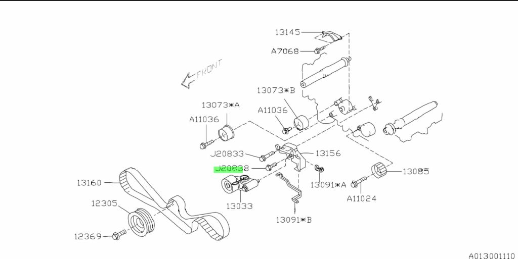 Subaru Tensioner Bracket Bolt 808208380