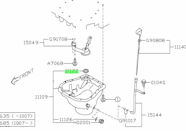 Subaru Sealing Oil Pan 11122AA340