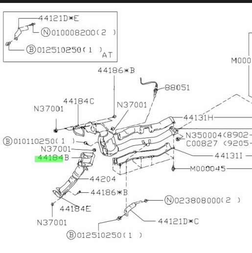 Subaru Impreza 92-07 GC8 GF8 GM8 GD WRX STI Gasket Up Pipe 44022AA150