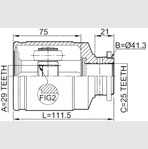 Subaru Impreza 92-02 Front Inner CV Joint 29X41.3X25 OEM P/N 28093AC020 / 28093AC040