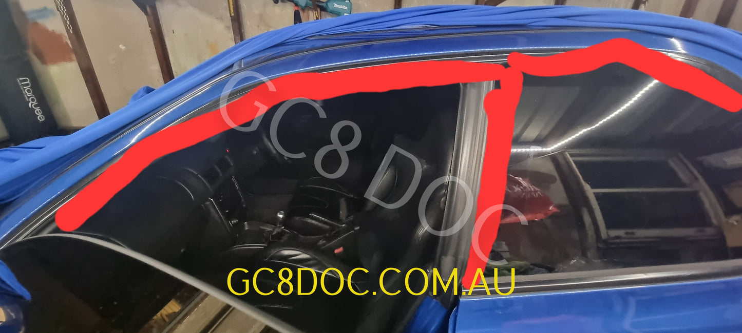 Subaru Impreza GC8/GF8 92-00 Windows Seals Front/Rear LH+RH 62710FA010 62710FA000 Sedan/Wagon