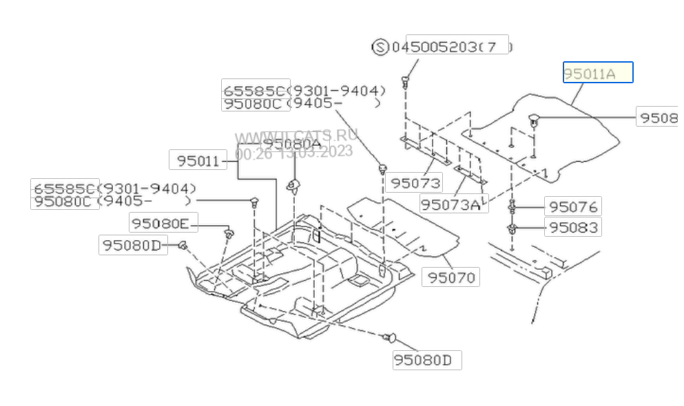Subaru Impreza 92-00 GC8 GF8 Kit Clips Floor Mat/Carpet 95033FC030OE 94099AA270OE 94099AA000OE