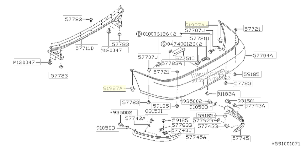 Subaru Impreza 92-07 GC8 GF8 GM8 Front Bumper Clips 81910TA100