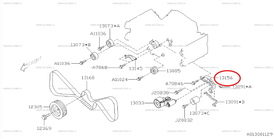 Subaru Impreza 98-09 GC8 GF8 GM8 GD Bracket Tensioner 13156AA061 / 13156AA062