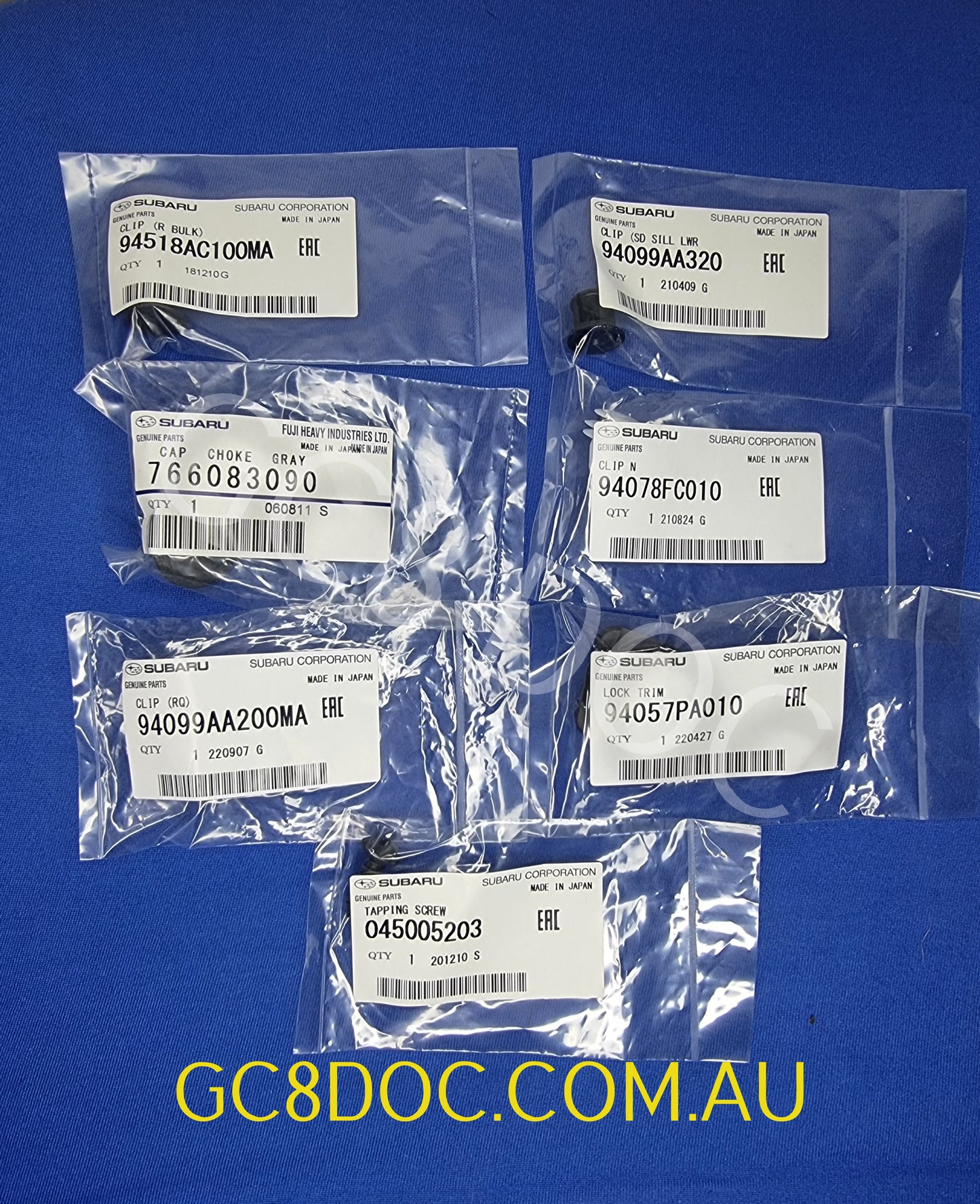 Subaru Impreza 92-00 GC8 GM8 Boot Trims Fitting KIT