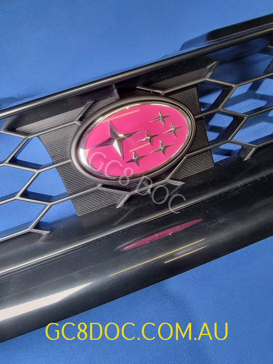 RCM Subaru STI Pink Stars Front Grille Badge for Impreza 92-00 OEM P/N STS045500090