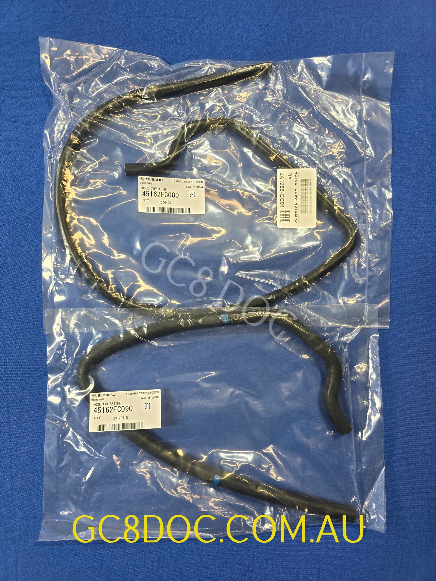 Subaru Impreza 97-00 GC8 GF8 GM8 WRX STI Header/Radiator Overflow Hoses 45162FC090+45162FC080