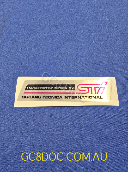Handcrafted & Tuned By STI Sticker