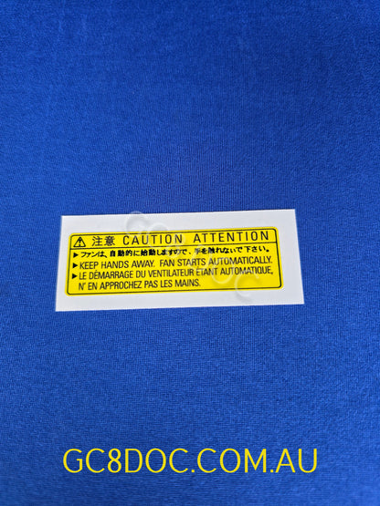 Replica Radiator Cooling Label Sticker OEM P/N  91531AA673 For Subaru Impreza 92-00