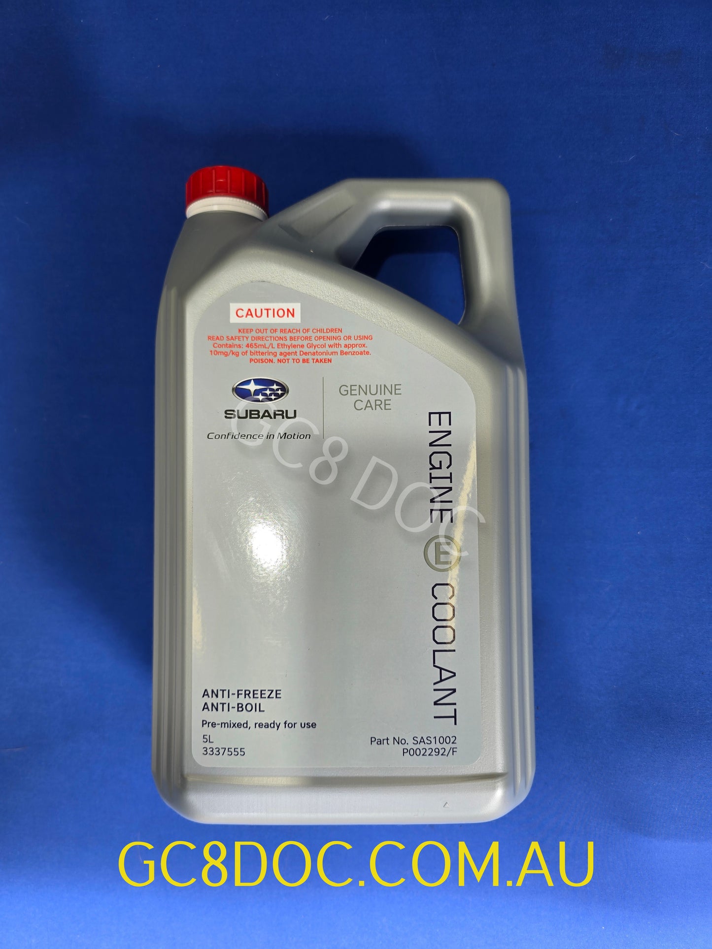 Subaru Engine Coolant 5 Litre - Models up to 2009 SAS1002