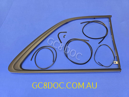 Rear Quarter Window Moulding Set For Subaru Impreza GM8 97-00 OEM P/N 65223FA040 / 65223FA050