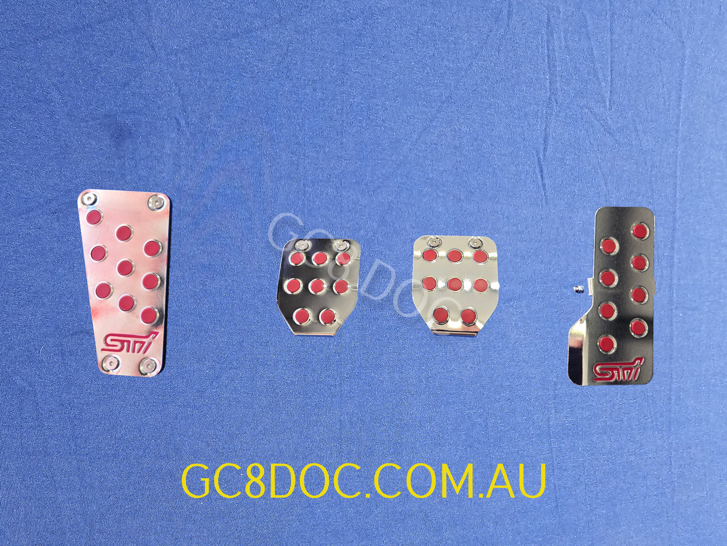 Replica STI Pedal Pad Covers Set MT Silver For Subaru Impreza GC8/GM8/GF8 OEM P/N ST3600055000