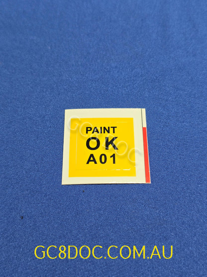 Paint Check Approval Sticker For Subaru Impreza 92-00