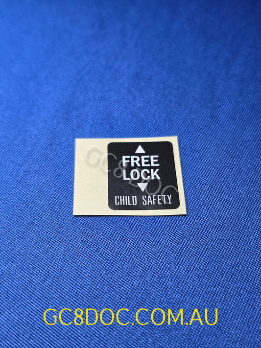 Subaru Child Lock Sticker Label 760182000