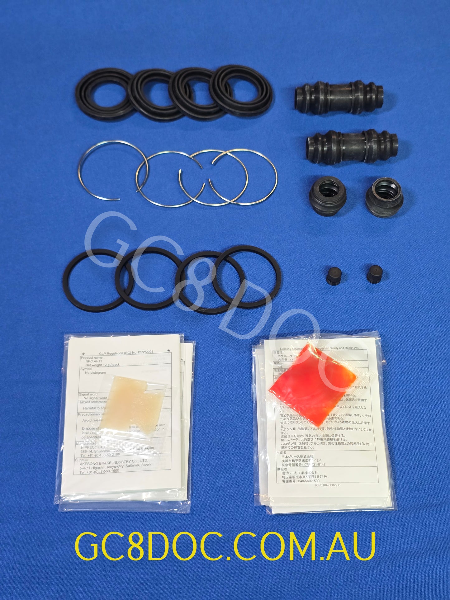 Subaru Impreza 94-96 WRX STI GC8 GF8 Seiken 2 Pot Front Brakes Seals Kit OEM P/N 26297AA020 / 26297AA021