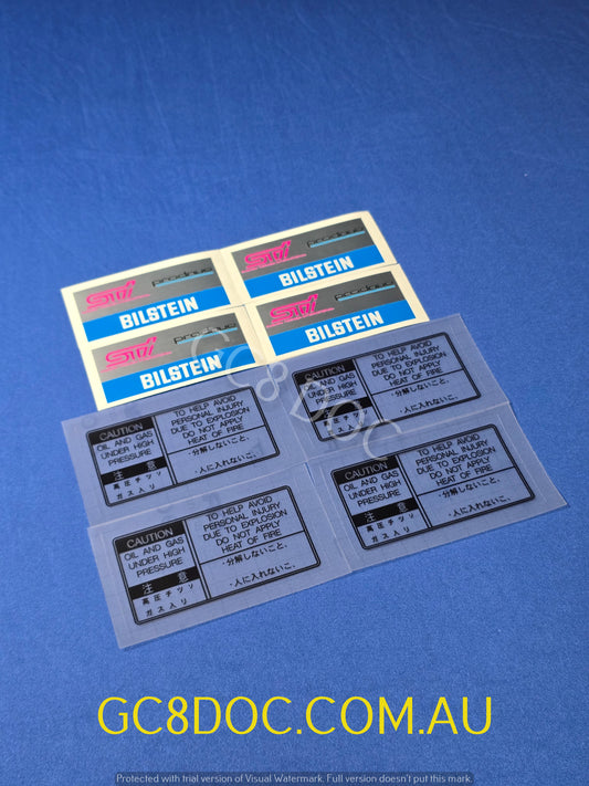 22b STI Bilstein Prodrive Strut Stickers