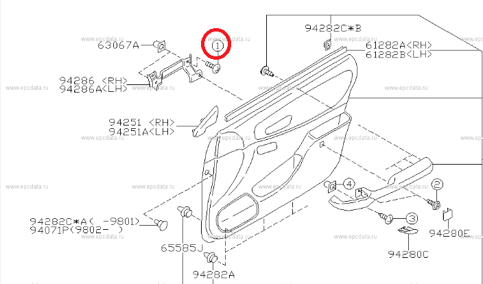 Subaru Impreza 92-00 GC8 GF8 GM8 Tapping Screw Door Card Trim 045106203