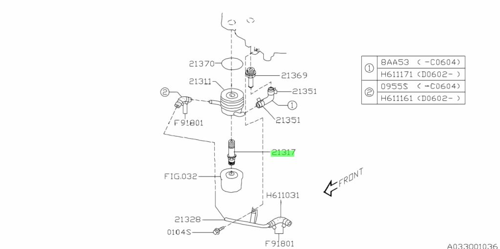 Subaru Impreza 92-12 GC8 GF8 GM8 GD Connector Oil Cooler 21317AA022