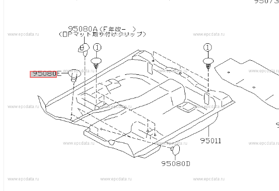 Subaru Impreza 92-18 GC8 GF8 GM8 Clip Floor Mat 94099AA270OE