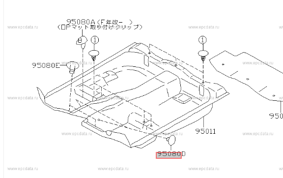 Subaru Impreza 92-07 GC8 GF8 GM8 Clip Floor Mat 94099AA000OE