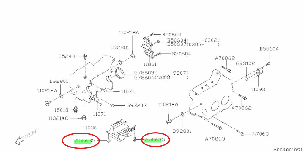 Subaru Bolt & Washer Assembly 800506350