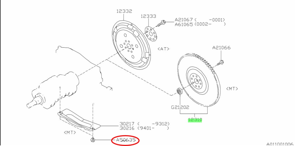 Subaru Bolt & Washer Assembly 800506350