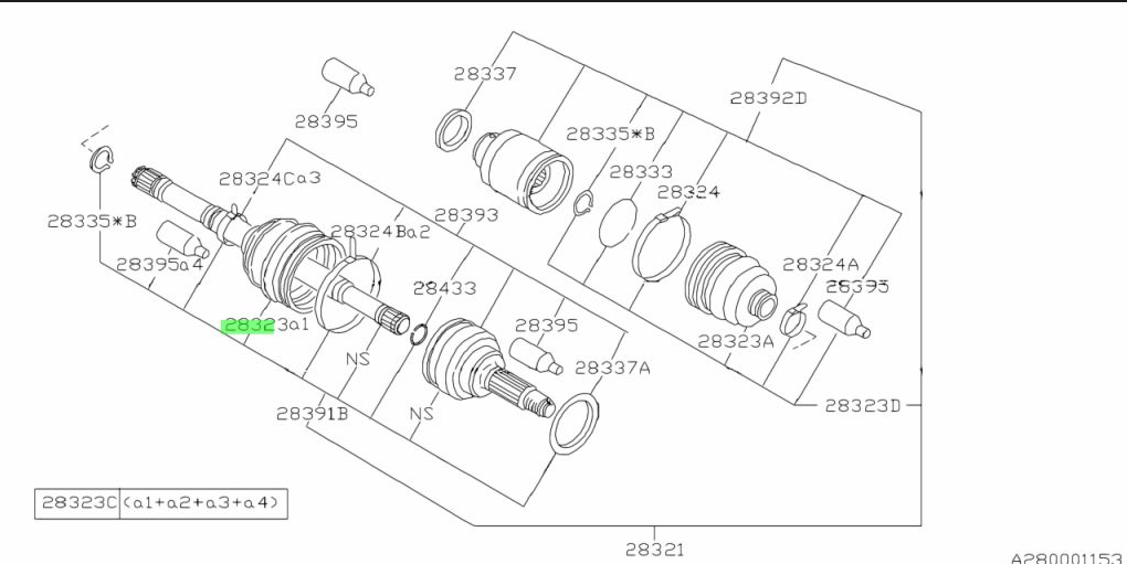 Subaru Impreza 92-00 GC8 GF8 GM8 GD Front Outer CV Shaft Boot 28023AC060
