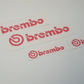 Subaru 4-pot Brembo and 2-pot Brembo brake caliper decals