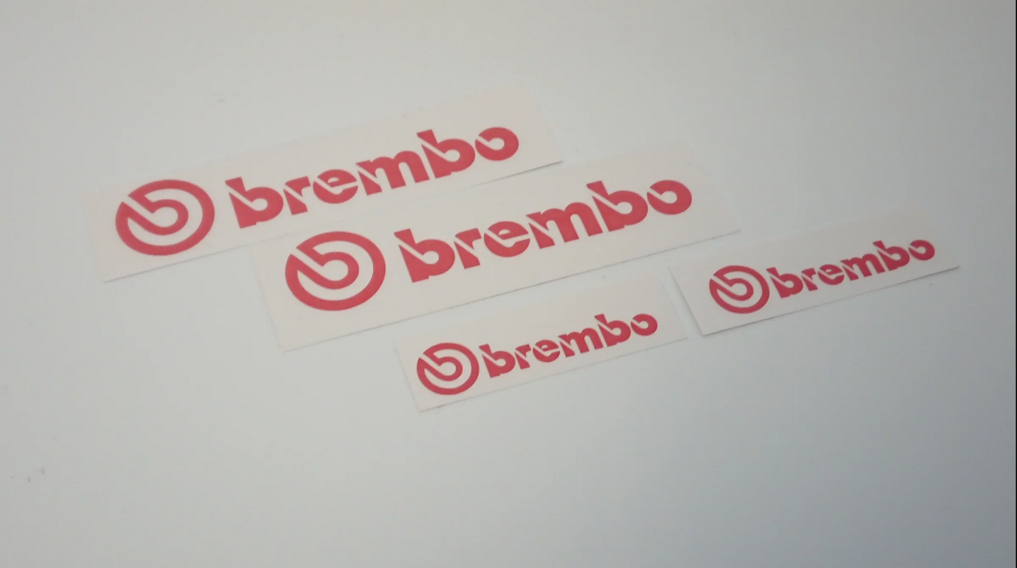 Subaru 4-pot Brembo and 2-pot Brembo brake caliper decals