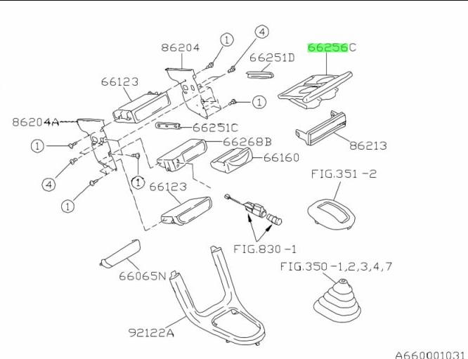 Subaru Impreza 92-97 GC8 GF8 GM8 Twin Cup Holder 66230FA000