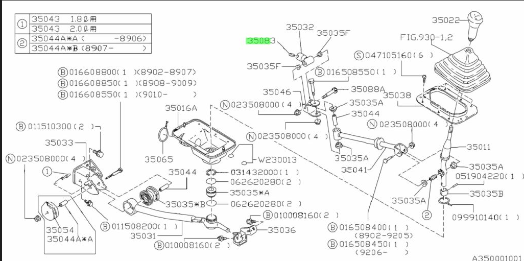 Subaru Impreza 92-18 GC8 GF8 GM8 GD Spring Pin Gear Shifter  633046020