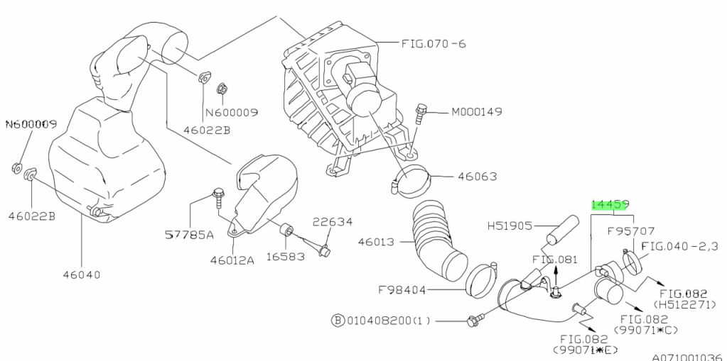 Subaru Impreza 96-98 GC8 GF8 GM8 WRX STI 22B Turbo Air Intake Pipe 14459AA130