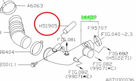 Subaru Impreza 96-98 GC8 GF8 GM8 WRX STI 22B  Hose Intake 807519050