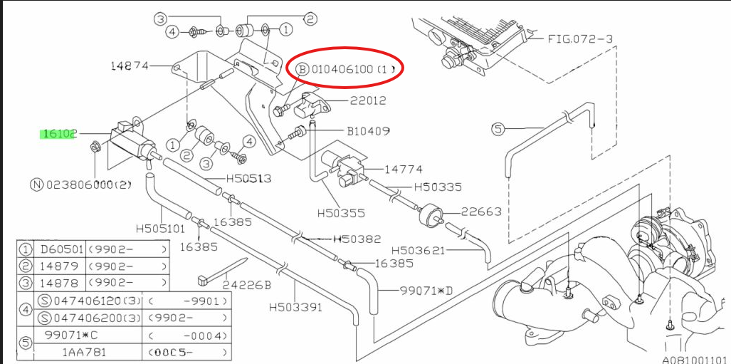 Subaru Flange Bolt 010406100