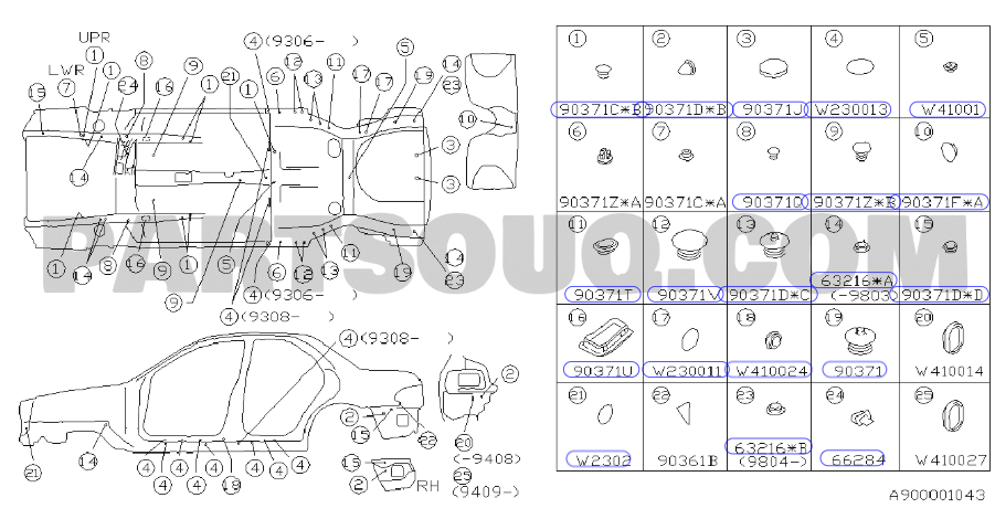 Subaru Impreza 92-21 Plug PAI 115 90321AA090