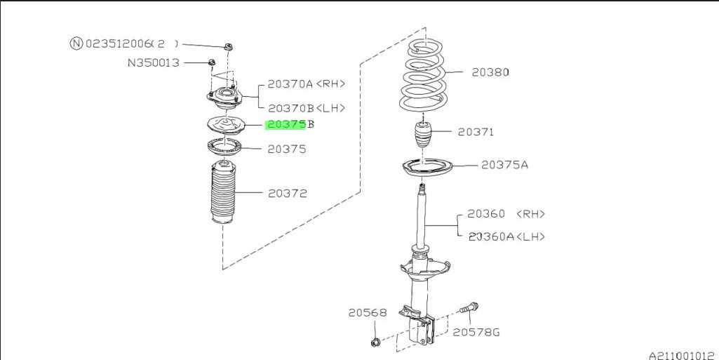 Subaru Impreza 92-07 GC8 GF8 GM8 Spring Seat Rear Strut Upper 20373AA200